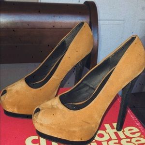 Mustard high heels